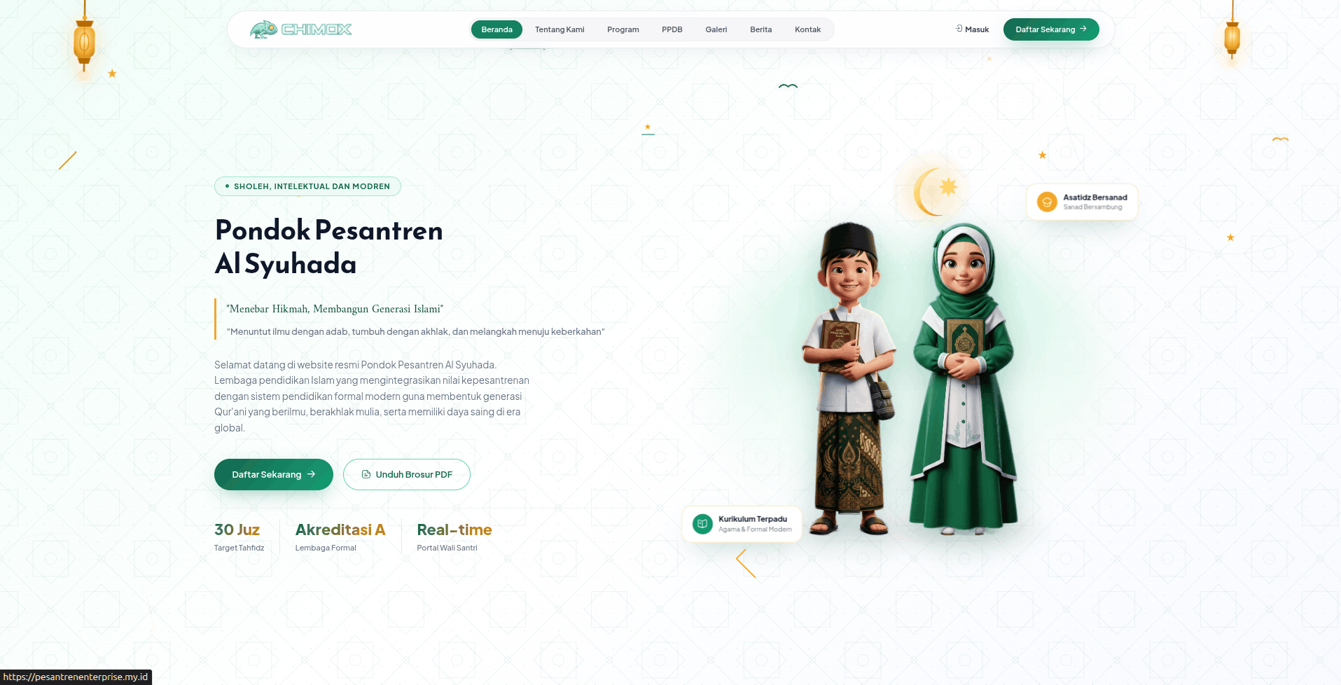 Website Pondok Pesantren Al Syuhada